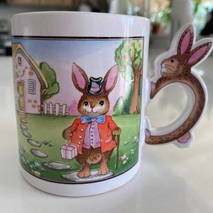 Vintage Antique Collectible Cameron Japan Peter Rabbit Easter Bunny Coffee Mug